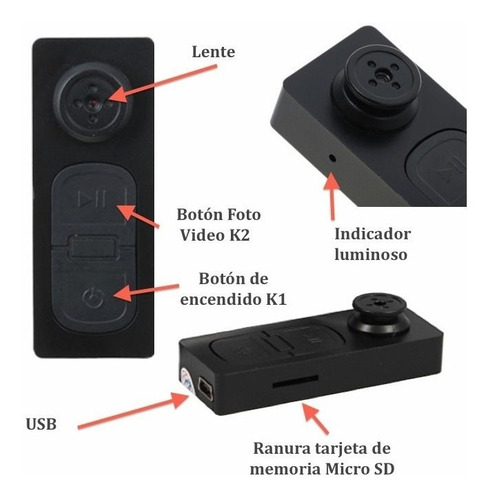 Imagen 5 de 9 de Camara Boton Espia 8gb Fotos Audio Y Video Envio Gratis