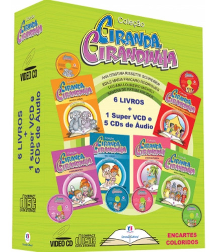 Livro Colecao Ciranda Cirandinha + 1 Vcd + 5 Cds Audio