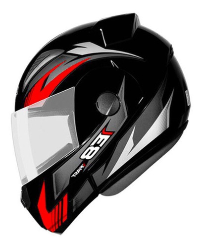 Capacete Ebf E8 Articulado Modelo Fast Preto E Vermelho