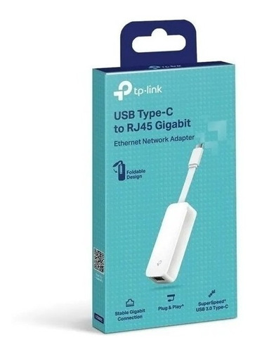 Adaptador Rede Gigabit Usb 3.0 Tipo C X Rj45 Ue300c Tp-link