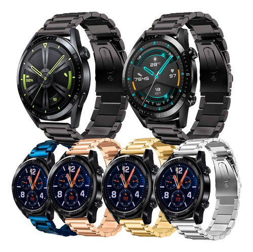 Extensible Correa De Acero Inoxidable Para Huawei Watch Gt Color Negro