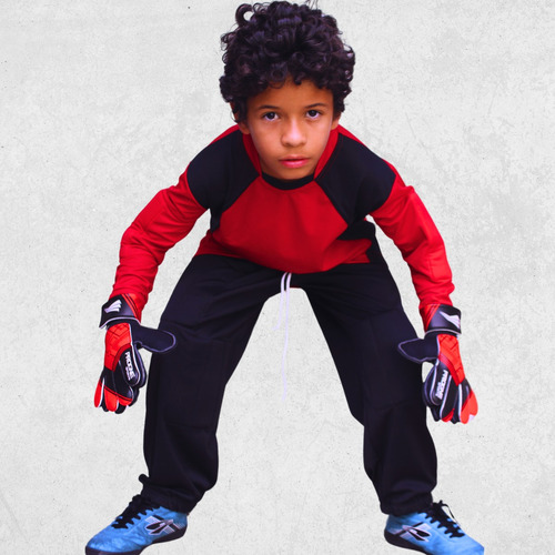 Kit Goleiro Infantil Camisa Calça Acolchoada Uniforme