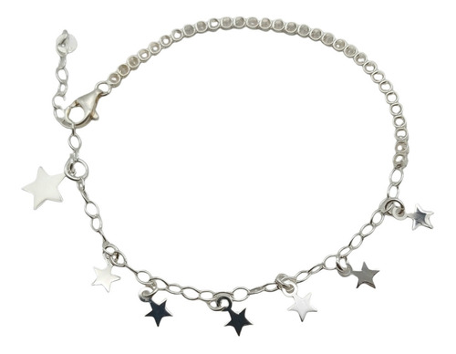 Pulsera Mujer Plata Italiana 925 - 7 Estrellas Con Circonios