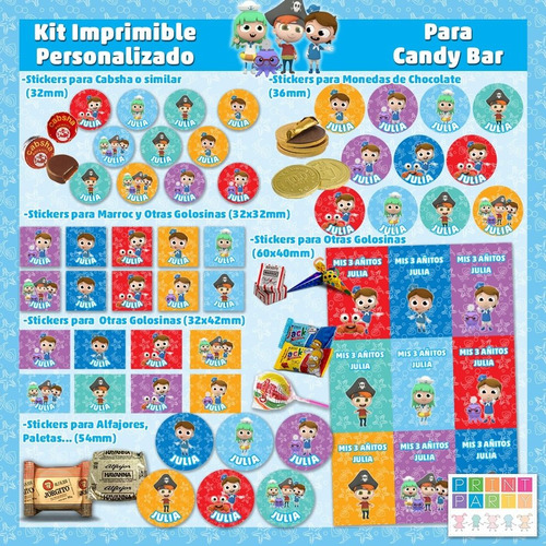 Paco Marinero Baila Kit Imprimible Personalizado Candy Bar