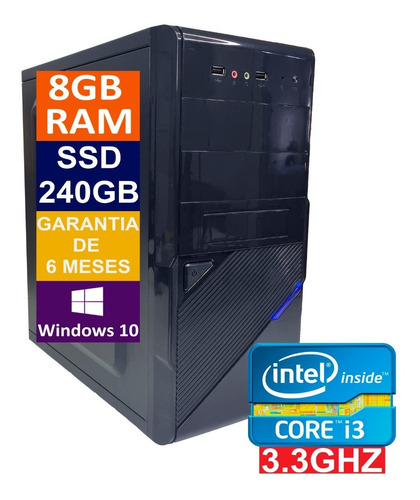 Imagem 1 de 5 de Pc Computador Cpu Intel Core I3 Ssd 240gb / 8gb Memória Ram