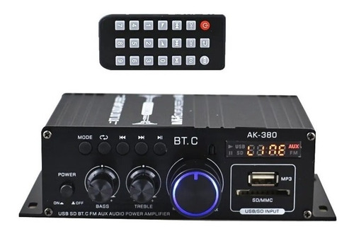 Amplificador/receptor De Sonido Karaok Mini Bluetooth Usb Fm