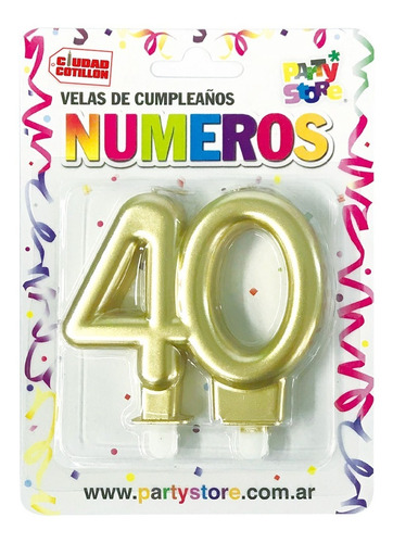 Vela Números 40 Velita Cumpleaños - Ciudad Cotillón