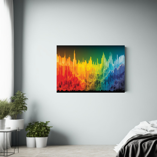 90x60cm Cuadro Con Gradiente Vertical De Colores Moderno