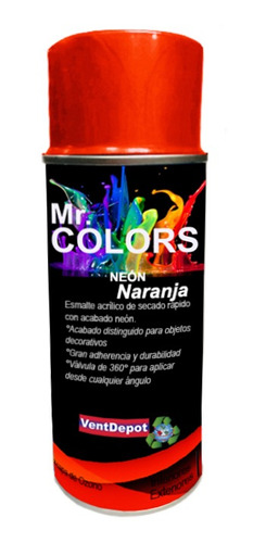 Latas De Pintura Colores Neón, Mxneo-004, Naranja, Neón, Te