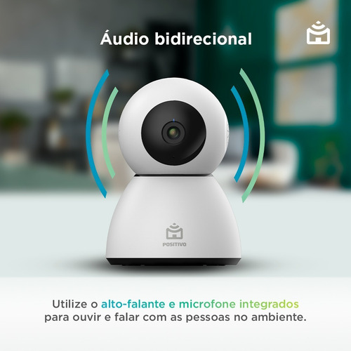 Câmera De Vídeo Segurança Positivo Smart Bot Wi-fi 360° 2ª Geração Casa Inteligente| Branco Branco