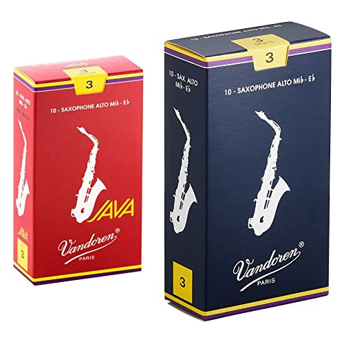 Cañas De Saxofón Alto Java Red Y Tradicional, Fuerza 3; Caja