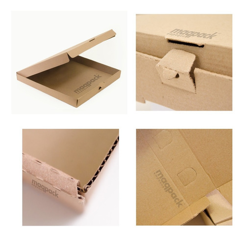 50 Cajas Para Pizza 18x18x4.5cms Carton Microcorrugado Kraft