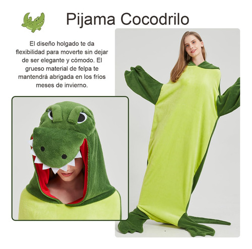 Manta Cocodrilo Con Capucha Franela Suave Y Acogedora