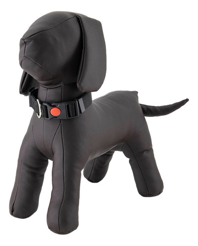 Collar Para Perros Gatos Mascotas Ajustable Mr Wuff Color Negro Broche Tamaño del collar L