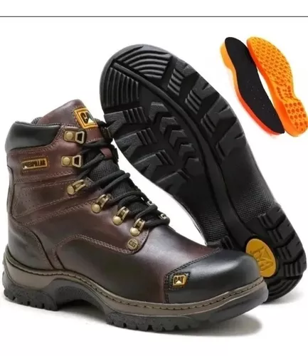 Bota Botina Coturno Feminino Cat Adventure em Couro Legítimo Palmilha em  Gel 