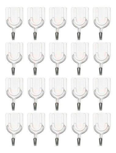 Gancho Adhesivo Plastico Acero Inoxidable Multiusos 30 Pzs
