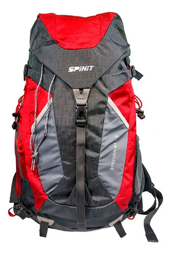 Mochila Spinit Epecuen 45  5 Litros Camping Trekking Color Rojo/Gris