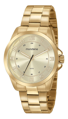 Relógio Masculino Casual Dourado Mondaine