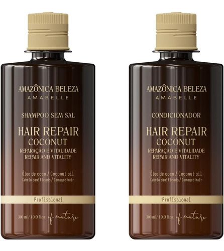 Conjunto De Shampoo E Condicionador De Coco Beleza, Repara C