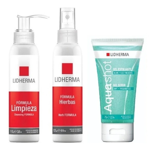 Emulsión D Limpieza + Hierbas + Aqua Gel Exfoliante Lidherma