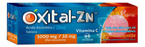 Oxital Zn Vitamina C Y Zinc C/ 10 Tab Sabor Naranja