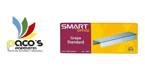 Grapas Standart Smart Office C/5000  Mayoreo Pck Con 10 Cjas