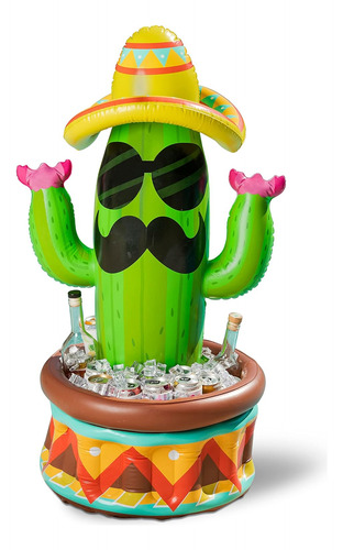 Enfriador Inflable De Cactus De 36 Pulgadas Con Sombrero Par