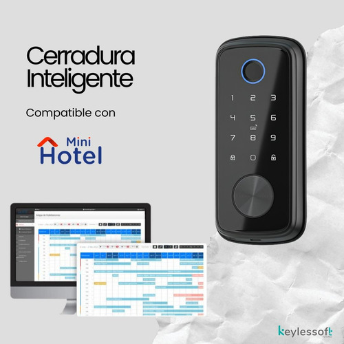 Cerradura Digital Teclado De Acceso Código Huella App Ttlock Negro