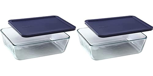 Pyrex 11 Cup Storage Plus Plato Rectangular Con Tapa De Plás