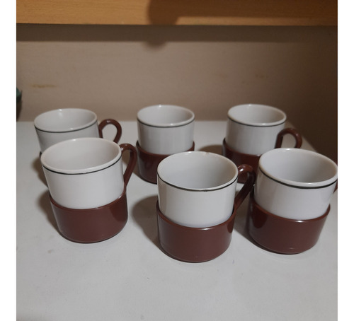 Juego De 6 Tazas De Café Pequeñas, Origen Brasil. Impecables