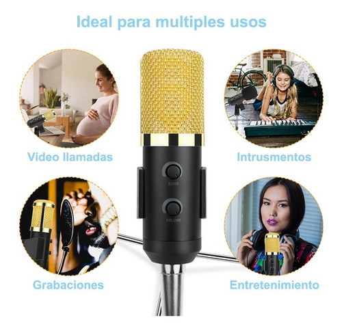 Micrófono Condensador Bm800e+ Cardioide Usb Xlr