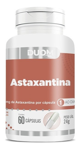 Astaxantina 5mg 1 Cápsula Ao Dia Com 60 Cápsulas - Duom