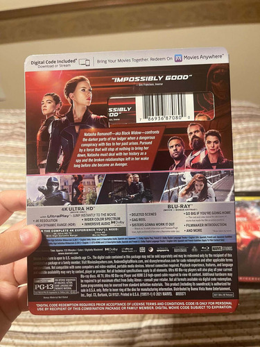 Blu Ray 4k Viúva Negra Com Luva