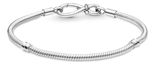 Bracelete De Prata Em Trama E Fecho Símbolo Do Infinito