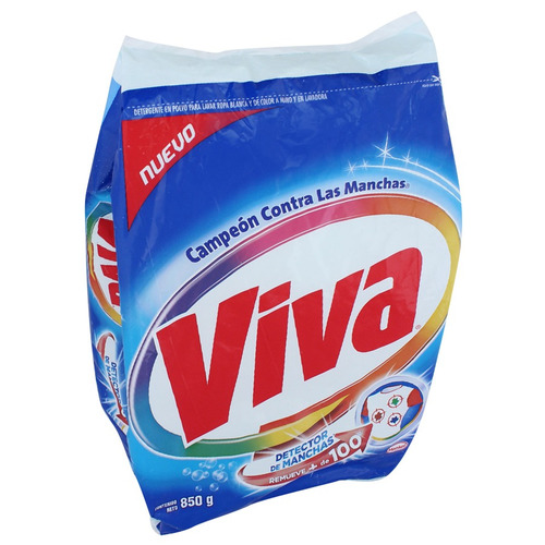 Detergente En Polvo Viva Regular Ropa Blanca Y Color 850 Gr