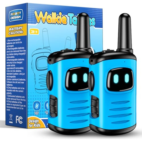Mini Walkie Talkies Para Niños 2 Piezas Color Azul Claro