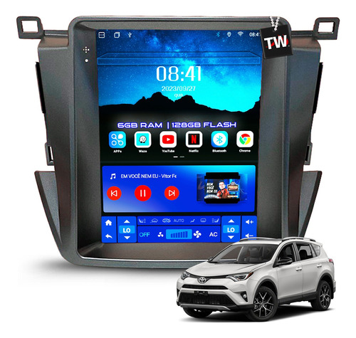 Central Multimídia Tesla Rav4 2013 À 2019 Gps 128gb Carplay