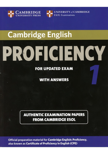 Cambridge Certificate Of Proficiency English 1 - Book With K