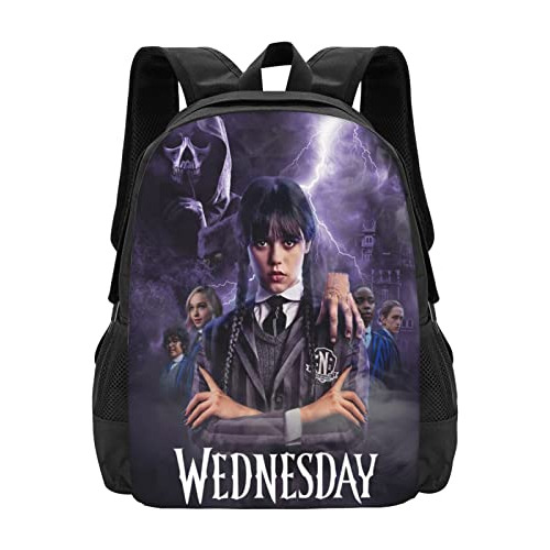 Miércoles Addams Travel Laptop Backpack,adult Work K187z