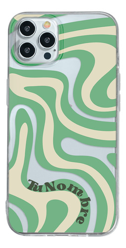Funda Para iPhone Para Mujer Curvas Verde Con Tu Nombre