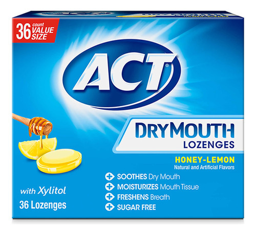 Act Pastillas De Boca Seca Con Xilitol, 36 Unidades, Sin Azc