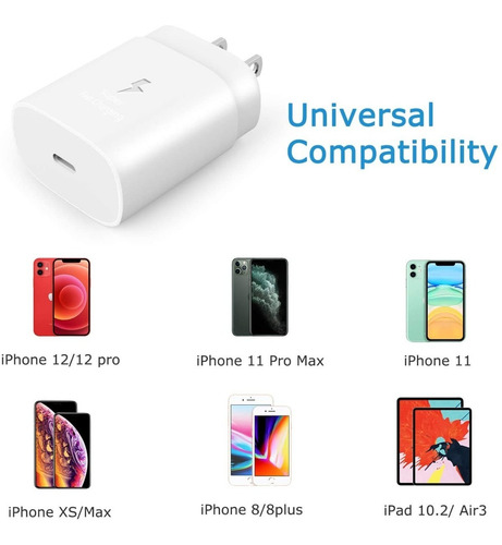 Imagen 7 de 7 de Cargador Para iPhone 12 12 Pro Max Rapido 20w Real Protegido