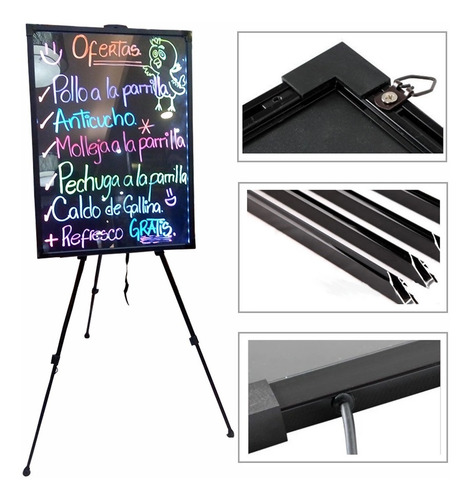 Pizarra Led 30x40 + Una Caja De 8 Plumones De Regalo!
