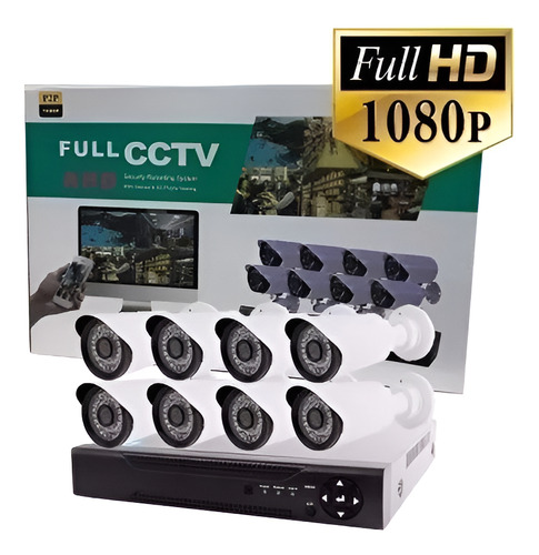 Kit Seguridad Cctv Dvr 4ch Full Hd 1080p 8 Camaras *tienda*