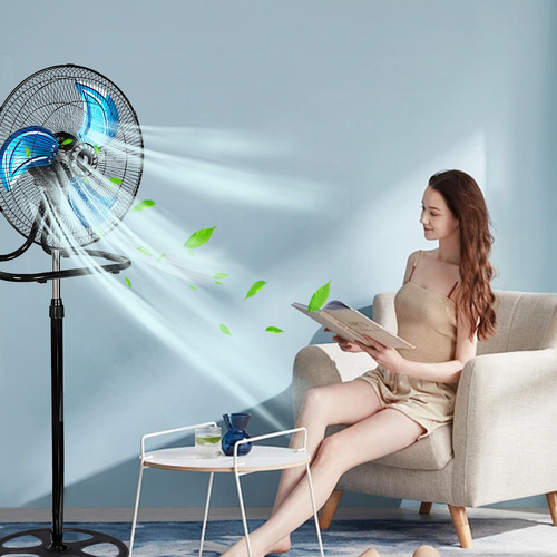 2 Pzs Ventilador Metalico Kit 3 En 1 De Pie Pared Piso Cm-top Pedestal Industrial Casa Oficina Aspas Metálicas
