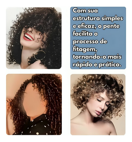 Kit 2 Pente Para Fitagem Cabelo Ondulado Cacheado E Crespo