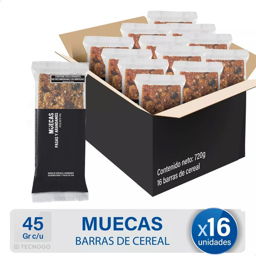 Muecas Caja X16 Barritas Cereal Pasas Y Arandanos Sin Azucar