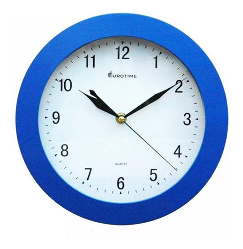 Reloj Pared Eurotime Mod 996/1800 Redondo Analogico Azul