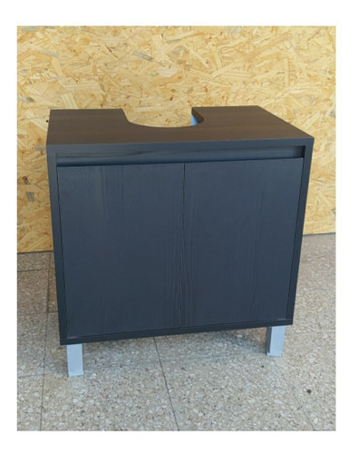 Vanitory, Mueble Para Lavatorio Con Pedestal Color Negro Vet