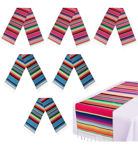 6 Pack Mexican Table Runner 14 X 108 Pulgadas Manta De Sarap